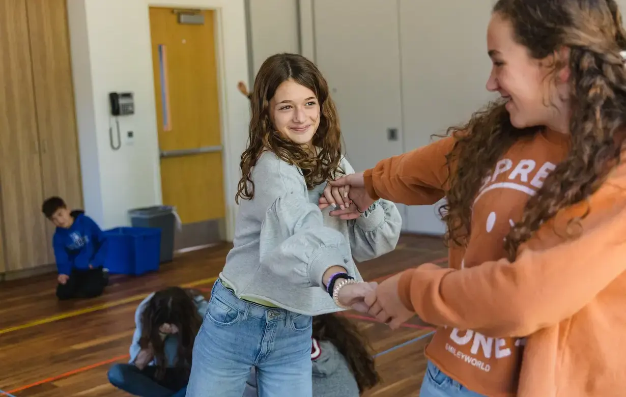 Two students in drama lesson