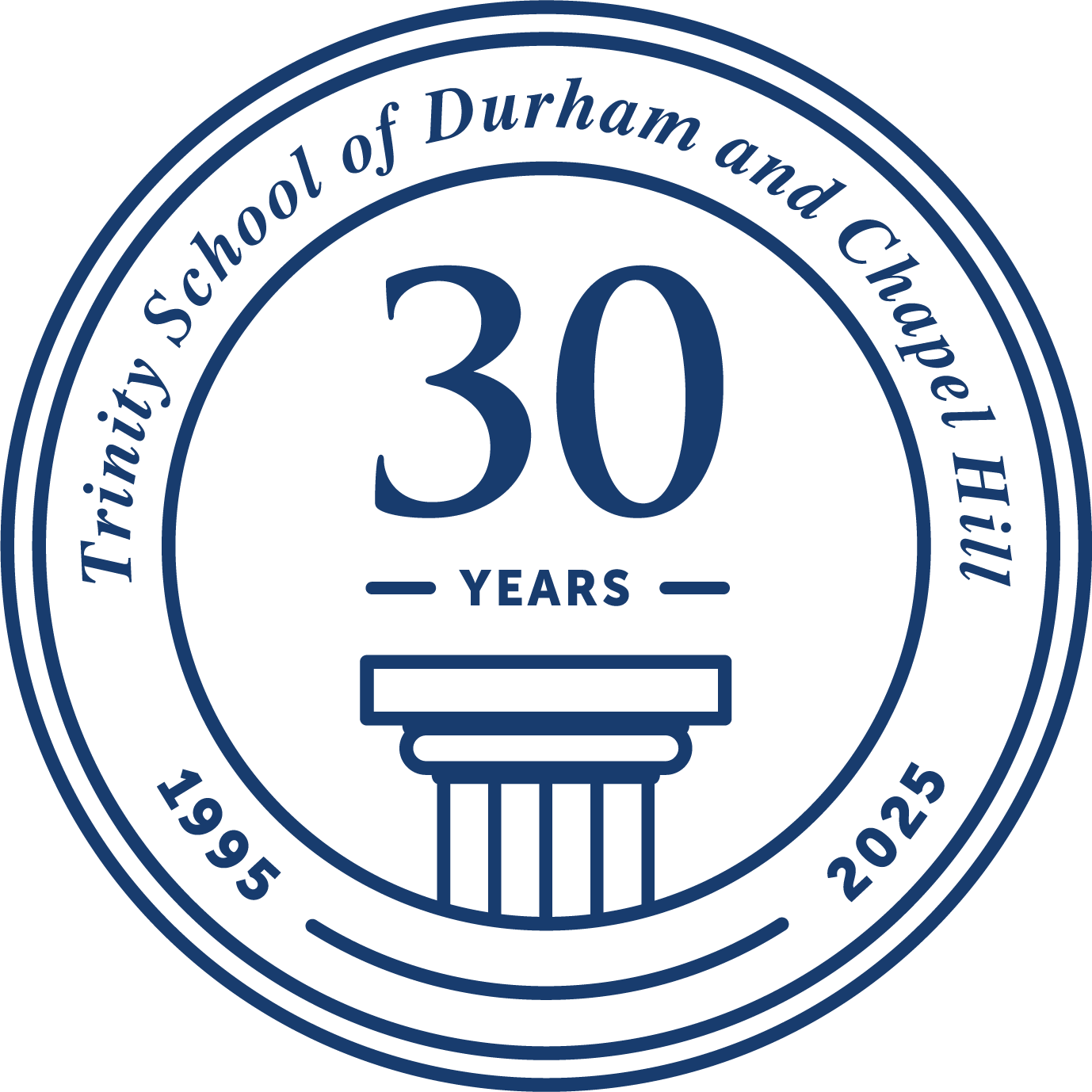 Trinitys School 30 Year Anniversary Logo